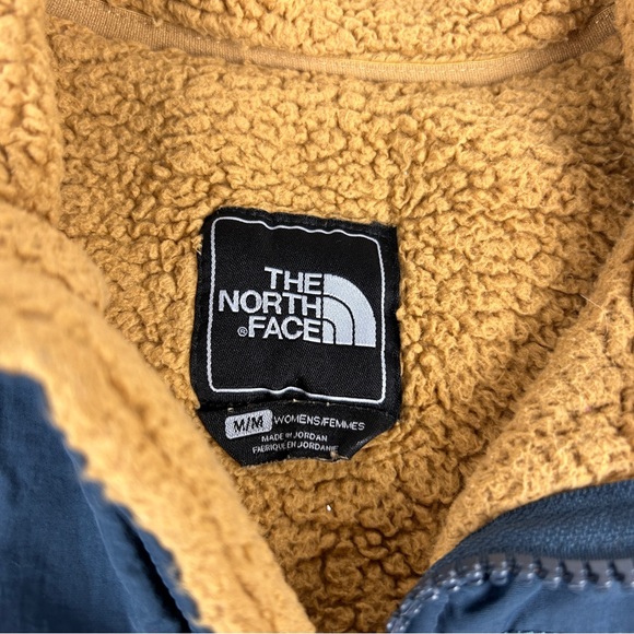 The North Face Deep Pile Jacket Fleece Full Zip Womens Size Medium Brown Blue - Picture 3 of 7